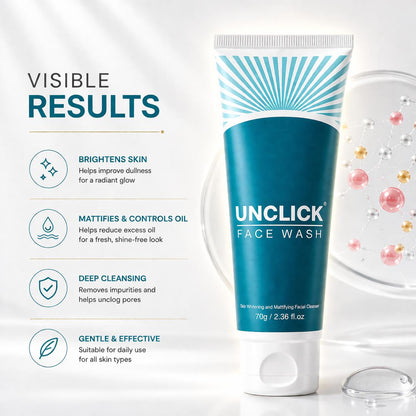 UNCLICK Niacinamide Brightening Facewash with Salicylic & Kojic Acid, 70 g