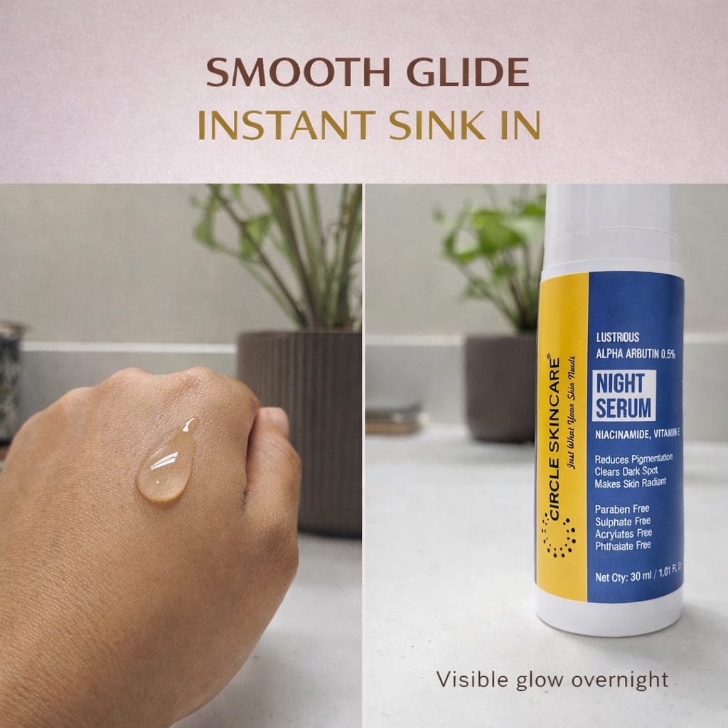 Lustrous Alpha Arbutin 0.5% Night Serum with Niacinamide & Vitamin E, 30 ml