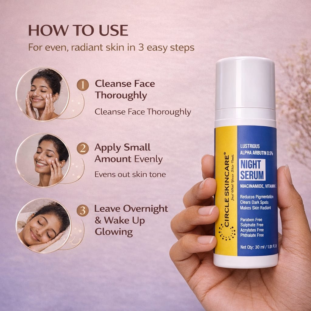 Lustrous Alpha Arbutin 0.5% Night Serum with Niacinamide & Vitamin E, 30 ml