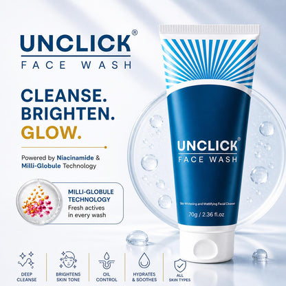 UNCLICK Niacinamide Brightening Facewash with Salicylic & Kojic Acid, 70 g