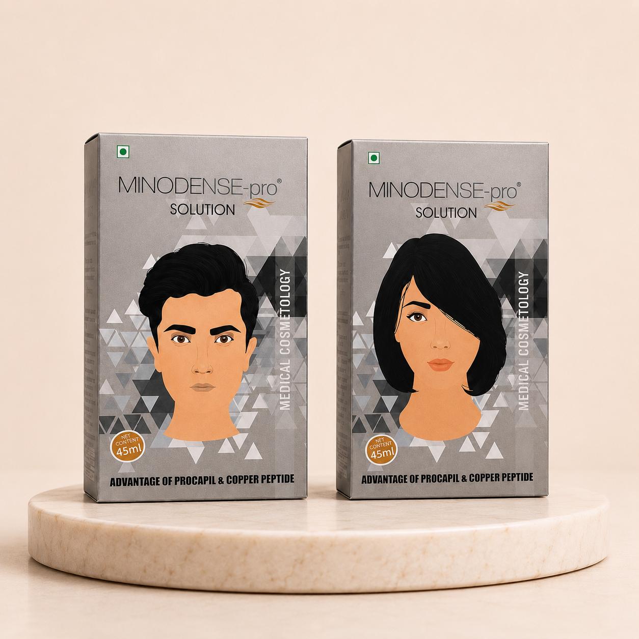 MINODENSE PRO Hair Growth & Hair Fall Control Solution with Procapil & Copper Peptide, 45 ml