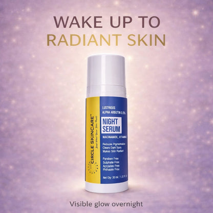 Lustrous Alpha Arbutin 0.5% Night Serum with Niacinamide & Vitamin E, 30 ml